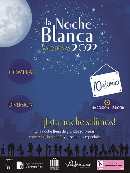 Valdepeñas celebrará este viernes 10 de junio La Noche Blanca