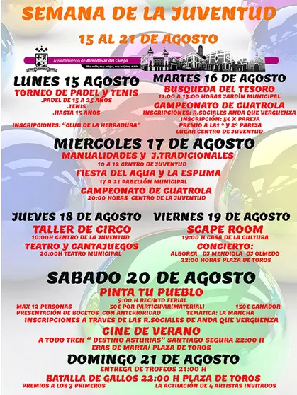 Actividades de la semana de la juventud.