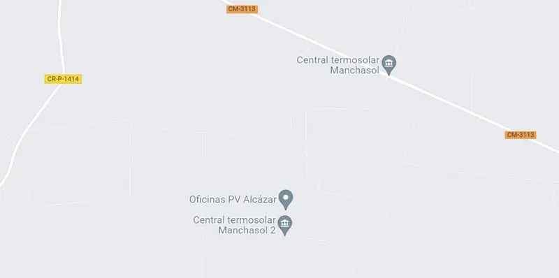 Imagen de la central termosolar Manchasol II en Google Maps.