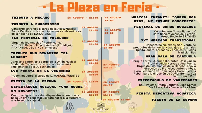 Programación de la Feria y Fiestas de Tomelloso.