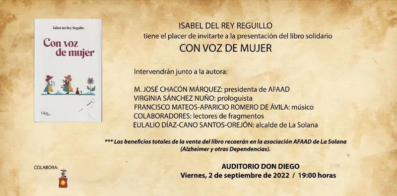 Invitación a la presentación del libro.