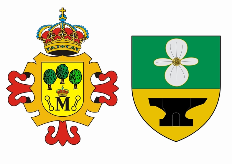 Escudos de las dos localidades