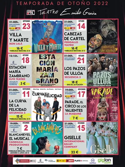 Programación cultural de otoño en el Teatro Emilio Gavira.