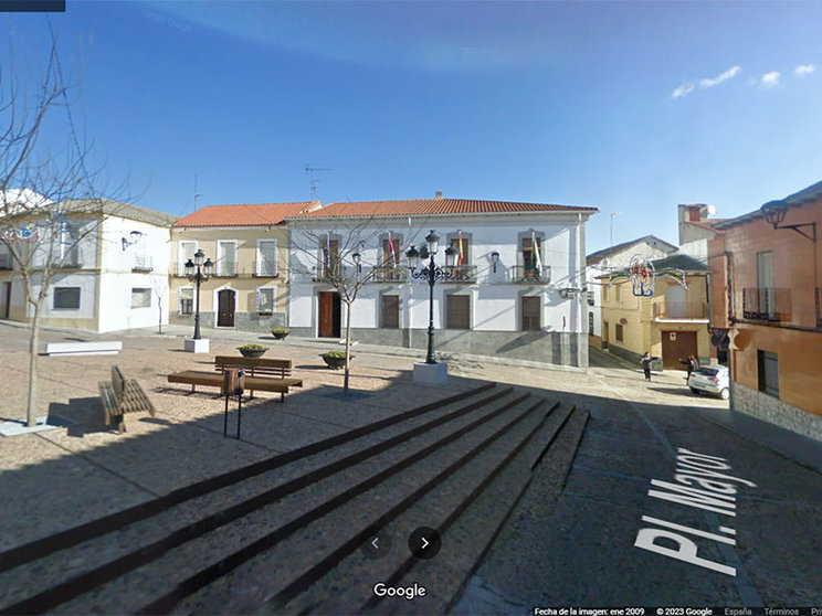 Imagen de Google Maps de la Plaza Mayor de Piedrabuena.