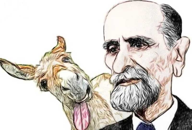 Ilustración de Juan Ramón Jiménez y el burro Platero. Fuente: periodistas-es.com