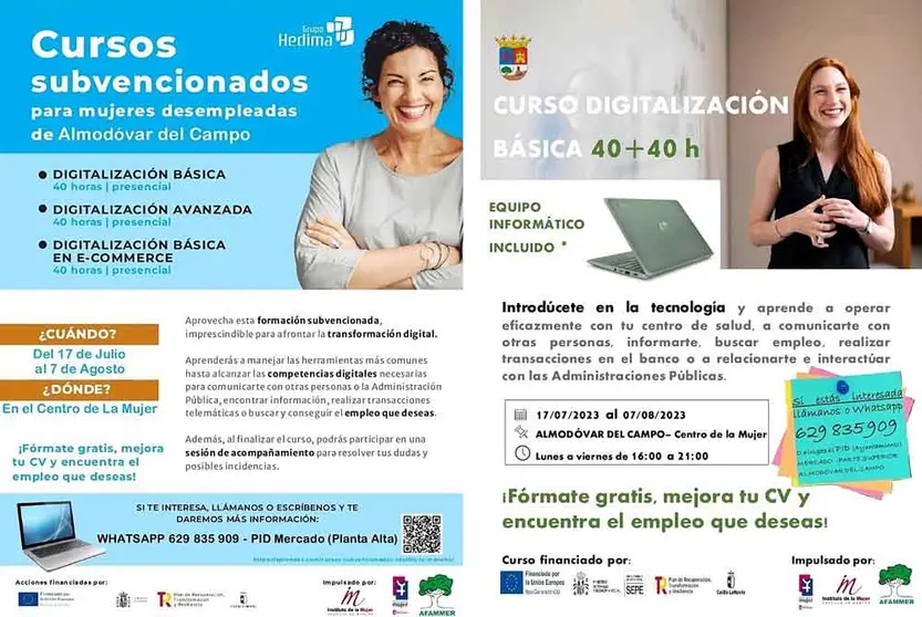 Carteles de los cursos.