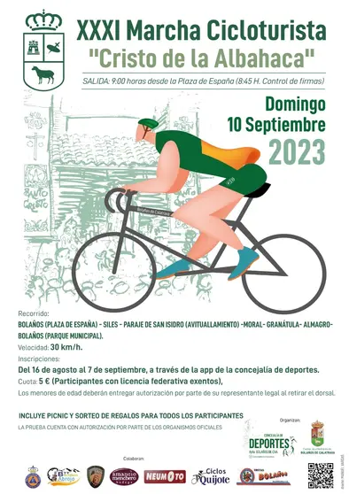 Cartel de la XXXI Marcha Cicloturista 'Cristo de la Albahaca' de Bolaños de Calatrava