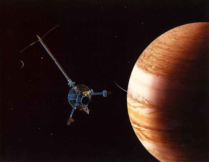 Llegada de la misión Galileo a Júpiter. Fuente: es.wikipedia.org