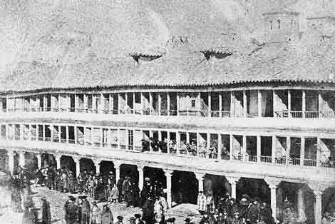 Plaza Mayor de Almagro en 1858. Fuente: arquitecturapopular.es