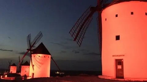 La fachada del Ayuntamiento, los molinos de viento y la rotonda de la m&aacute;quina del tren, se iluminar&aacute;n de color rojo hoy, lunes 30 de mayo, con motivo del D&iacute;a Mundial de la Esclerosis M&uacute;ltiple.