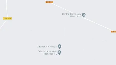 Imagen de la central termosolar Manchasol II en Google Maps.