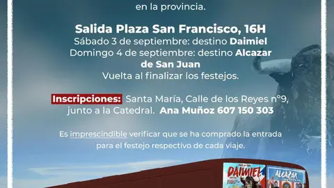 Los autobuses, completamente gratuitos, saldr&aacute;n desde la Plaza de San Francisco a las 16:00 horas.