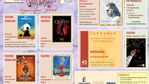Programaci&oacute;n cultural del Gran Teatro en septiembre.