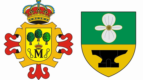 Escudos de las dos localidades