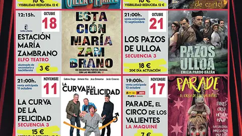 Programaci&oacute;n cultural de oto&ntilde;o en el Teatro Emilio Gavira.
