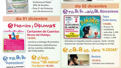 Programaci&oacute;n de la Semana de la Discapacidad en Alc&aacute;zar.