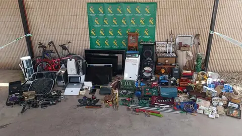 Efectos recuperados de los robos en Ciudad Real, Cuenca y Albacete.