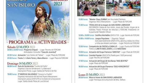 Programa de actividades de la romer&iacute;a.