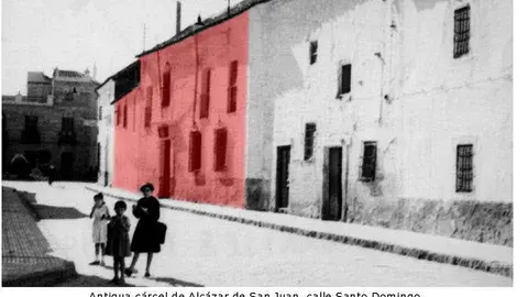 C&aacute;rcel de Alc&aacute;zar en los a&ntilde;os 20 del siglo XX, en la calle Santo Domingo. Fuente: salitre.patronatoculturaalcazar.org