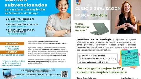 Carteles de los cursos.