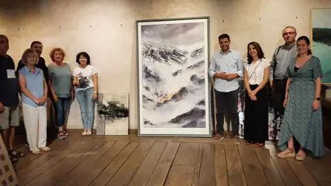 Jurado y obra ganadora de los premios de pintura de Criptana.