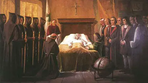 &ldquo;La muerte de Col&oacute;n&rdquo; por Jos&eacute; Luis Benito Rementer&iacute;a. &nbsp;Fuente: revistaadios.es