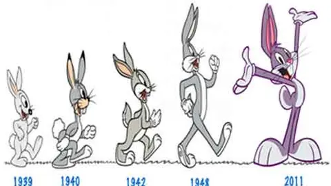 Evoluci&oacute;n de Bugs Bunny. &nbsp;Fuente: wikicharlie.cl