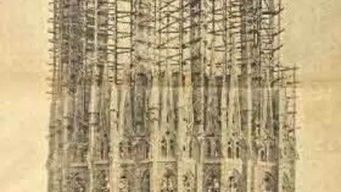 Construcci&oacute;n de la Sagrada Familia, en Barcelona. Fuente: elnacional.cat