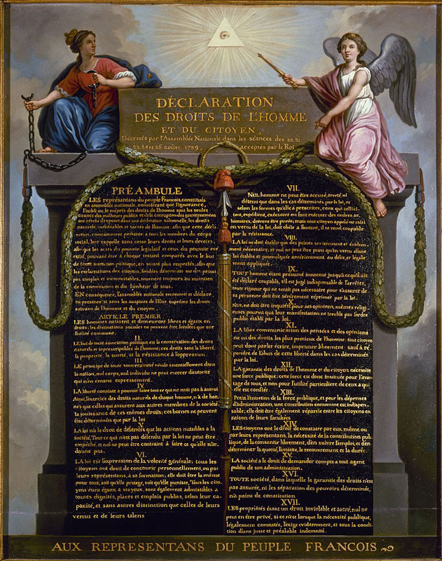 Representación de la Declaración de los Derechos del Hombre de 1789.

                                                                                                                                  Fuente: Wikipedia
