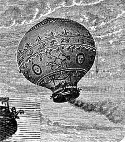 Grabado de la época del globo de los Hermanos Montgolfier. Fuente: Wikipedia

                                                  Ilustración de la erupción del volcán. Fuente: Wikipedia