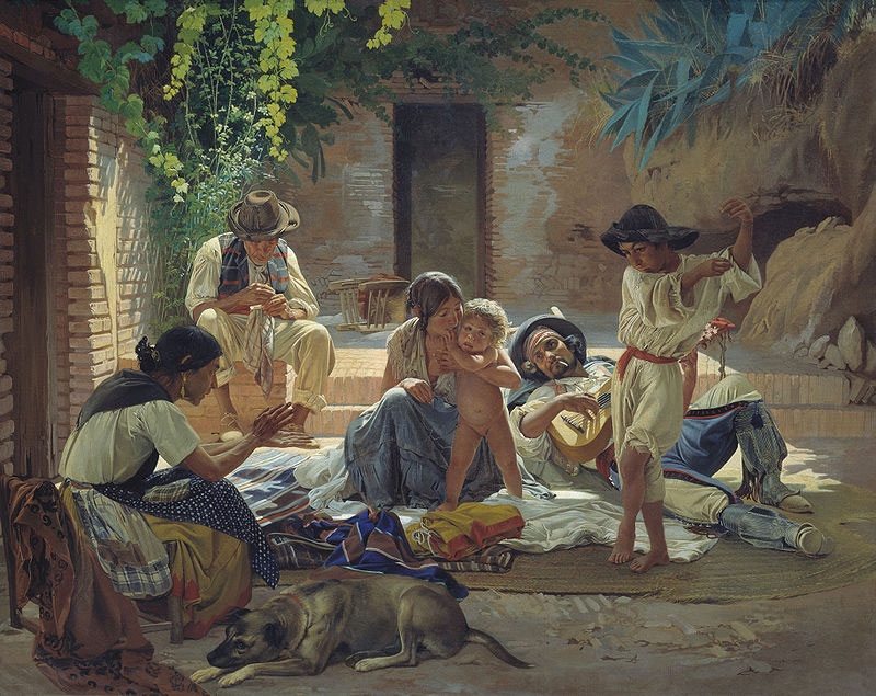 Pintura de una familia gitana española. Fuente: Wikipedia