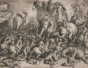 La batalla de Zama por Cornelis Cort (1567). Fuente: es.wikipedia.org