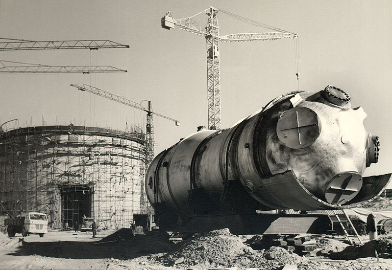 Llegada del Generador de Vapor a la Central Nuclear José Cabrera en 1966. Fuente: es.wikipedia.org