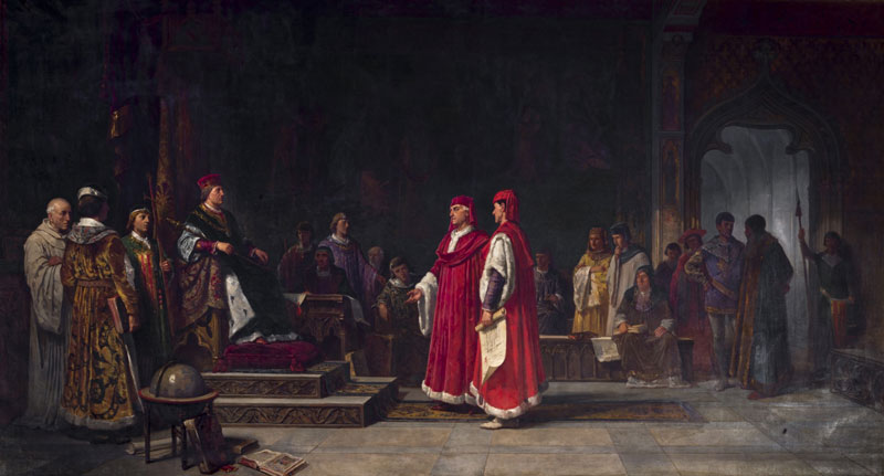 Los consejeros de Barcelona solicitan a Alfonso V la creación de una universidad
por Ricardo Anckermann (1884)- Fuente: ub.edu
