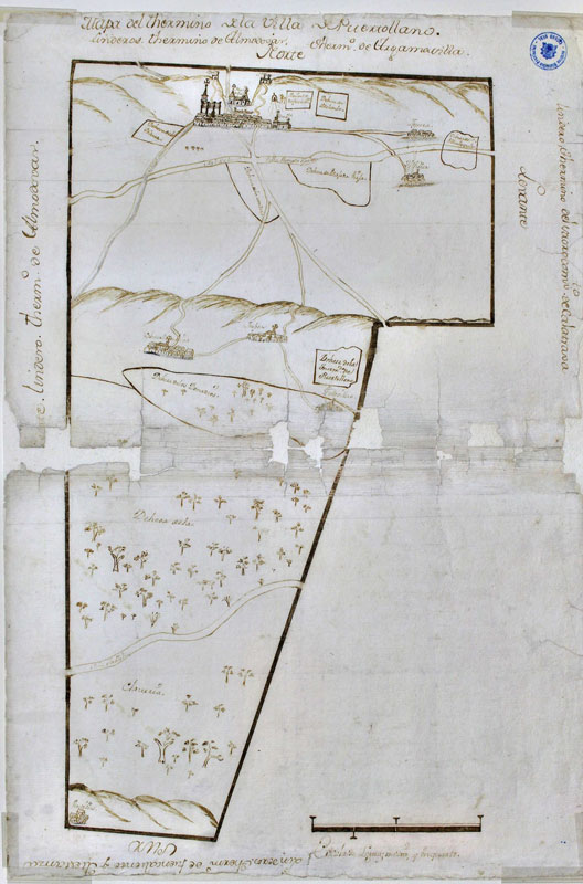 Puertollano en 1752 en el Catastro de Ensenada. Fuente: portusplanus.com