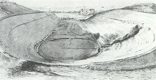 Estadio Panathinaikó en 1870. Fuente: es.wikipedia.org