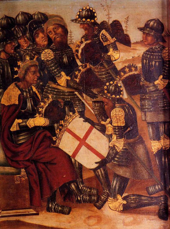 San Jorge y el Rey Pedro I. Fuente: es.wikipedia.org