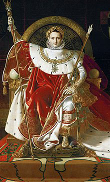 Napoleón en su trono imperial por Jean Auguste Dominique Ingres (1806).

                                                                                                                             Fuente: es.wikipedia.org