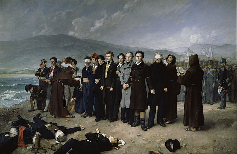 Fusilamiento de Torrijos por Antonio Gisbert (1888). Fuente: es.wikipedia.org