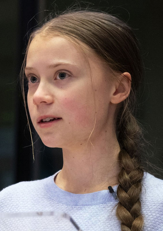 La joven activista Greta Thunberg. Fuente: es.wikipedia.org