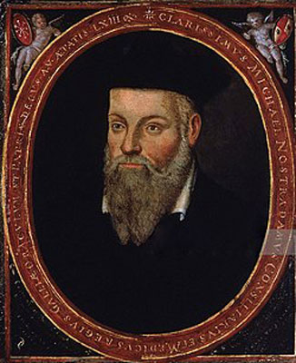 Retrato original de Nostradamus realizado por su hijo César (1614). Fuente: es.wikipedia.org