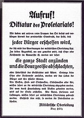 Folleto de la sublevación de los espartaquistas. Fuente: es.wikipedia.org