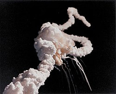 Desintegración del Challenger. Fuente: es.wikipedia.org