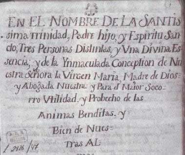 Libro de reglas, Cofradía de Animas de Herencia. Fuente: Archivo Histórico Nacional