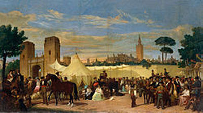 La Feria de Sevilla por Joaquín Domínguez Bécquer (1867).Fuente: es.wikipedia.org