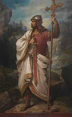Don Pelayo, rey de Asturias, por Luis de Madrazo y Kuntz. Fuente: es.wikipedia.org