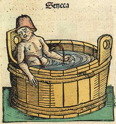 El suicidio de Séneca, en la Crónica de Núremberg (1493).Fuente: es.wikipedia.org