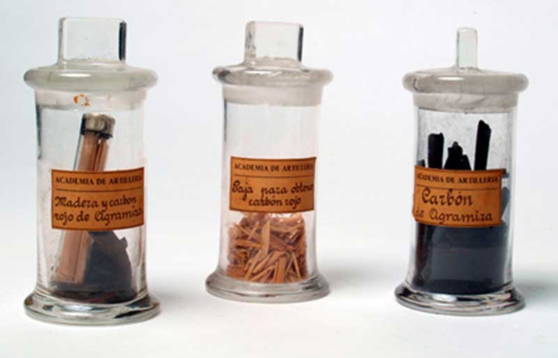 Componente para pólvoras. Fuente: Museo de Ciencias de la Academia de Artillería de Segovia.