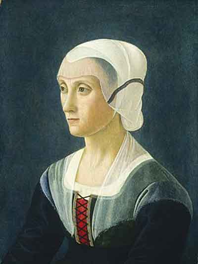 Retrato de Lucrecia Tornabuoni por Domenico Ghirlandaio (1475). Fuente: es.wikipedia.org
