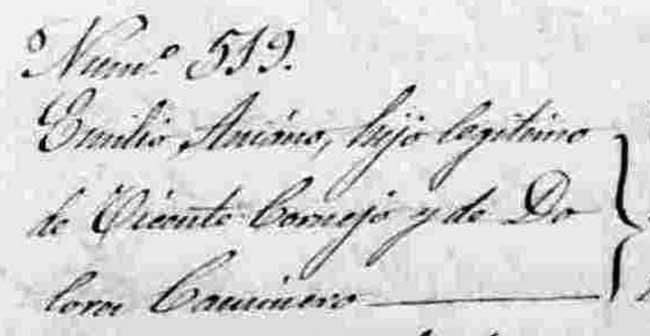Fuente: Archivo Hospital de la Asunción de Nuestra Señora de Valdepeñas. Bautismos: 1801, folio 155.